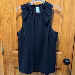 Athleta Black Sleeveless Ruffle Blouse
